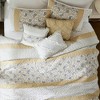Sapphtopaz 6 Piece Bedding Quilt Set Floral Print Pattern Contrasting Colors Reversible Quilt Set with Throw Pillows - 4 of 4