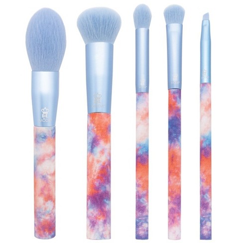 Moda Brush Tie Dye Dreamy Blue 5pc Makeup Brush Kit, Includes Blush,  Complexion, And Crease Makeup Brushes : Target