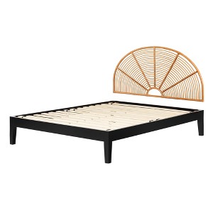 South Shore Full Hoya Bed and Headboard Set Black - 1 of 4