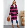 Coolmee Women's Plaid Jacket Long Corduroy Casual Lapel Button Down Flannel Trench Coats - 4 of 4