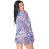 LA LEELA Women's Beachwear Swimsuit Coverups for Women Summer Swim Beach Dress Cover Ups for Swimwear Women Short Bathing Suits 2X-3X Blue,Paisley - 2 of 4