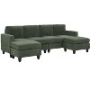 ORRD Modular Corduroy Sectional Sofa with Ottoman, Reversible Chaise Lounge, Removable Cushions for Living Room, Customizable Layout - 3 of 4
