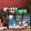 Wrapables Christmas Gift Bags with Handles, Non-Woven Reusable Holiday Totes for Gift Wrap, Parties, Favors and Treats (Set of 8), Blue Night - 3 of 4