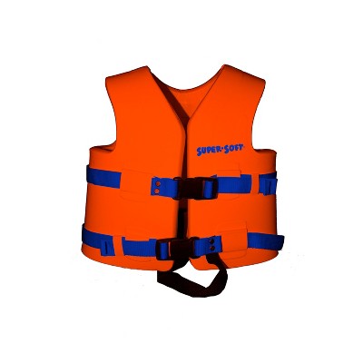 TRC Recreation 1020506 Super Soft X Small United States Coast Guard Approved Child Vinyl Coated Foam Life Preserver Floatation Vest, Sunset Orange