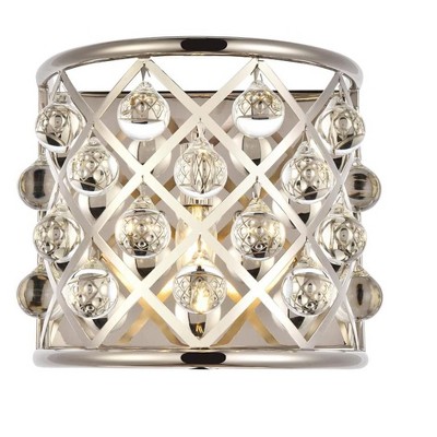 Elegant Lighting Madison Collection Wall Sconce D:11.5in H:10.5in E:6.5in Lt:1 Polished Nickel Finish (Royal Cut Crystals)