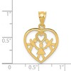Black Bow Jewelry 14k Yellow Gold Heart and Family Pendant, 16mm (5/8 inch) - 4 of 4