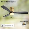 TOBILI 52 Inch Low Profile Ceiling Fan with 3 Solid Wood Blades,52 Inches Suitable for Indoor and Outdoor - 4 of 4
