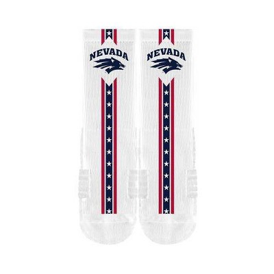 NCAA Nevada Wolf Pack Adult Flags Crew Socks - M/L