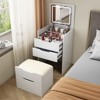 Sapphtopaz Vanity Desk Makeup Table with Socket, Flip Top Mirror and LED Light for Living Room, Bedroom - 2 of 4