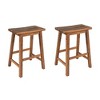 Anybear Farmhouse Rustic 2-piece Counter Height Wood Kitchen Dining Stools for Small Places - 3 of 3