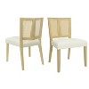 KWPZQEB Rattan Dining Chair Without Arms, Boho Chairs with Upholstered, Kitchen Chairs with Vintage Rattan Backrest, Side Chair for Dining Room - 4 of 4