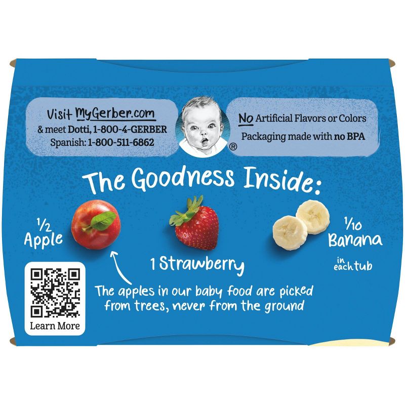 Gerber Sitter 2nd Foods Apple Strawberry Banana Baby Meals - 2ct/4oz Each, 6 of 7