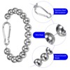 Unique Bargains Stainless Steel 15 Beads Durable Flag Pole Beaded Retainer Ring 0.71" Silver - 3 of 4