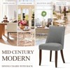 Set of 2 Mid-Century Upholstered Dining Chairs with Wood Legs, Fabric Side Chairs with Back for Kitchen, Dining Room, or Restaurant - Beige - 4 of 4