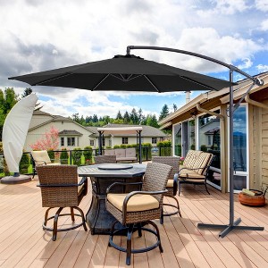 Sonkuki 10 Ft. Patio Offset Umbrella Outdoor Hanging Umbrellas w/Steel Frame - 1 of 4