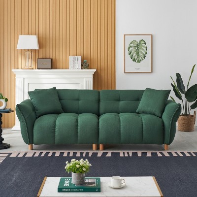 NicBex 93.7 Inch Teddy Sofa Couch 3-Seater Sofa with 2 Pillows for Living Room,Apartment,Bedroom