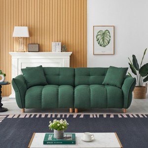 NicBex 93.7 Inch Teddy Sofa Couch 3-Seater Sofa with 2 Pillows for Living Room,Apartment,Bedroom - 1 of 4