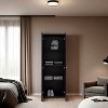 2-Door Tall Wardrobe Cabinet, 4 Shelves, Vertical Storage, 66.9"H – Bedroom - 2 of 4
