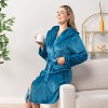 PAVILIA Women Robe with Hood, Fleece Plush Soft Long Hooded Robe, Fluffy Fuzzy Cozy Warm Bathrobe Shower Spa House - 4 of 4