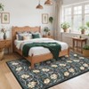 Floral Print Area Rugs Washable Vintage Accent Carpet, Non-Slip Oriental Floor Cover - 4 of 4