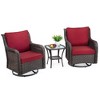 coucheta 3 Piece Outdoor 360° Swivel Rocker Patio Chairs, with Thick Cushions and 360° Glass Top Table - 4 of 4