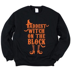 Simply Sage Market Women's Graphic Sweatshirt Baddest Witch On The Block - 1 of 4