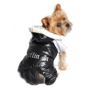 Ruffin It Dog Snowsuit Harness - Black and Gray - 1 of 3