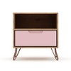 GDFStudio Rockefeller Mid-Century Modern Nightstand with 1 Drawer and 1 Upper Open Shelf - 2 of 4