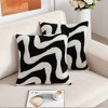 REGALWOVEN Snowflake Fleece Throw Pillow Cover with Wavy Pattern Modern Pillowcase for Sofa Couch Living Room Home Decor 2 Pcs - 2 of 4