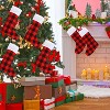 Aoibox 6 Pack 18 Inch Buffalo Plaid Christmas Stockings Red and Black Cotton Linen Large Hanging Stockings for Holiday Decor - 4 of 4