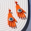 SOHI Women's Pumpkin Orange The Hamsa Drop Earrings - 2 of 4