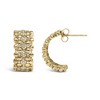 Haus of Brilliance 14K Yellow Gold Plated Silver 3/8 Cttw Diamond and Ball Bead J Hoop Earrings - 3 of 4
