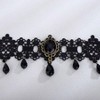 Black Lace Choker with Crystal for Women Halloween Party Costume Vintage Thick Necklace - 3 of 4