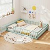 Costway Full Size Floor Bed with Full Length Safety Guardrails & Door for Boys, Girls Pink/Mint Sky/Icy Aqua/Gray/White/Natural - 2 of 4
