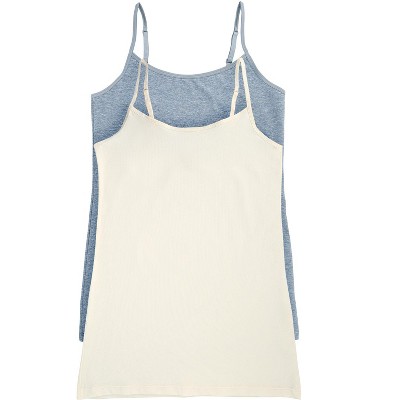 Felina Women's Organic Cotton Stretch Camisole 2-pack (cloud Sky, X-large)  : Target