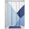 iDESIGN 72"x72" Colorblock Fabric Shower Curtain Blue: Geometric Pattern, Polyester, Machine Washable - 2 of 4