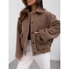 Coolmee Womens Cropped Pea Coat Casual Button Down Short Jackets Fall Winter Outerwear with Pockets - 3 of 4