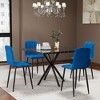Hooseng Rectangular Dining Table Set, Modern Dining Table Set with Four Velvet Chairs and Faux Marble Table Top for Dining Room or Living Room - 4 of 4