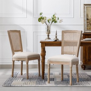Wood Dining Room Chairs with Back Set of 2, Upholstered Classic Armless Chairs for Kitchen or Dining Room-Panipeachy - 1 of 4