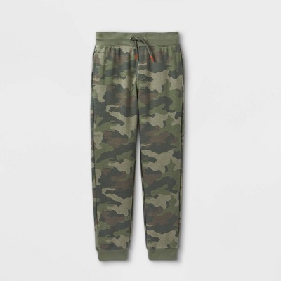 Boys' French Terry Knit Jogger Pants - Cat & Jack™ Camo Green S