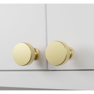 attop 10 Pack Gold Cabinet Knobs, 1.2 Inch(30.5mm) Diameter Knurled Cabinet Knobs of Metal - 1 of 4