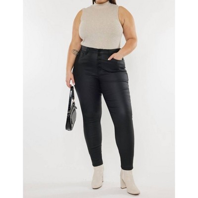 Women's High Rise Coated Ankle Skinny Jeans - Plus - KanCan