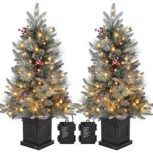 Artificial Christmas Tree with 78 Warm White LED Lights - 3ft Artificial Christmas Tree with 8 Lighting Modes - 1 of 4
