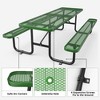 COWLOWN Green 96" Rectangular Picnic Table with Expanded Metal Top Stable, Perfect for Picnics and Events - 2 of 4