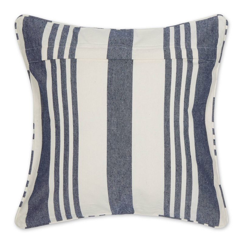 2pc 18"x18" Bold Chambray Striped Recycled Cotton Square Throw Pillow Cover - Design Imports, 3 of 7