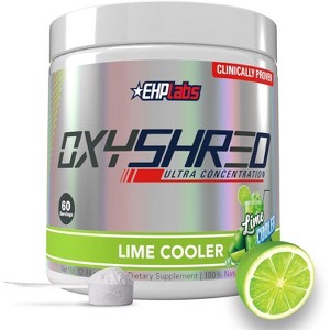 EHPlabs OxyShred Thermogenic Pre Workout & Fat Burner - Clinically Proven Preworkout Powder with Acetyl L Carnitine - Lime Cooler, 60 Servings - 1 of 4