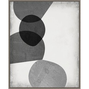 23" x 28" Gray Shapes II by Jennifer Goldberger Framed Canvas Wall Art Print - Amanti Art - 1 of 4