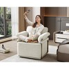 Lyngins Modern Upholstered Single Sofa Swivel Chair with Gold Metal Legs,Square Accent Armchair for Bedroom,Office - 3 of 4
