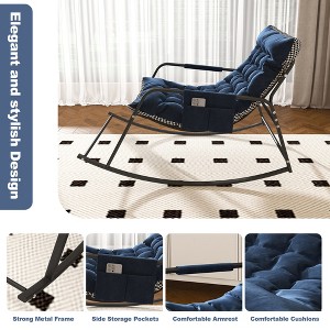 Racxily Rocking Chair with Storage - All-Season Comfort Lounge Recliner Ergonomic Breathable Rocking Chair for Bedroom/Living Room/Patio/Garden - 1 of 4