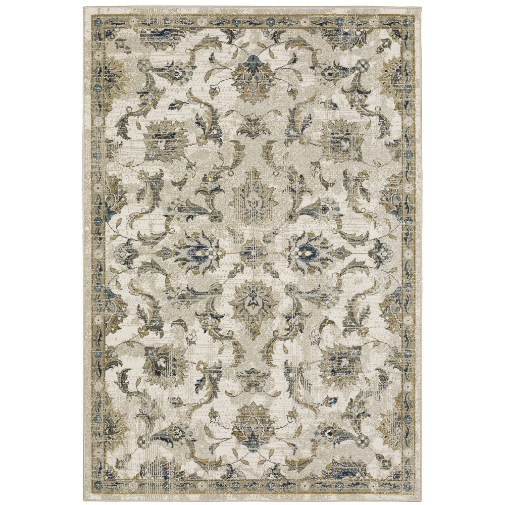 Photos - Area Rug 6'7"x9'2" Victor Classic Traditional  Beige/Gold - Captiv8e Design